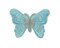 3"x 2 1/4" Blue / Silver Embroidery Heat Transfer Iron On Butterfly Patch Pack of 72